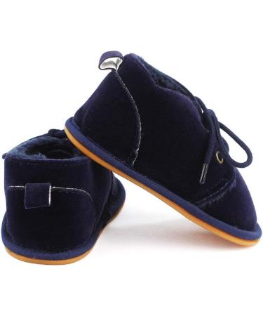 LACOFIA Baby Winter Anti-Slip Lace Up Booties 12-18 Months - Navy Blue - Buy Online on GoSupps.com
