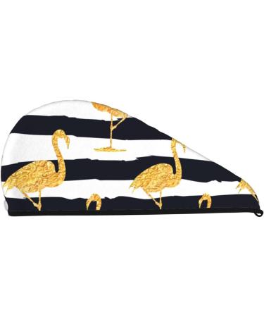 Gold Flamingo Microfiber Hair Towel - Super Absorbent & Quick Dry Wrap for Long Curly & Thick Hair | Soft Coral Velvet Design - Buy Online on GoSupps.com