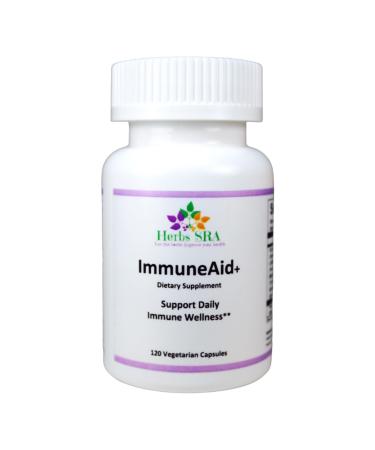 ImmuneAid+ - Comprehensive Wellness Support with St. John's Wort & Quercetin Enhances Respiratory & Immune Health 120 Veg Caps Made in USA