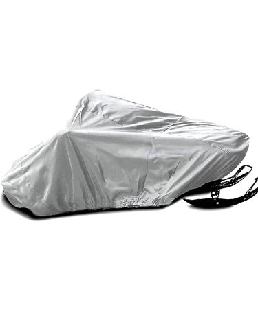 Snowmobile Cover UCARE Upgraded 420D Fabric and Waterproof Snow Machine Sled Cover with Waterproof Strip Snowmobile Storage Cover Fits up to 145 (Grey, 145