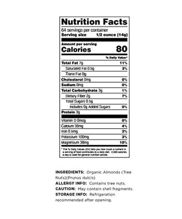 Terrasoul Superfoods Raw Organic Almonds (Mylk Grade) 2 lbs - 32 oz (Pack of 1) - Buy Online on GoSupps.com