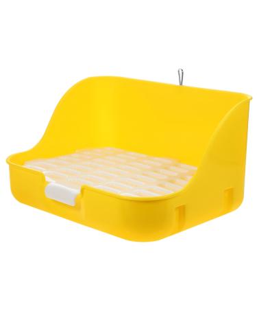 TOGEVAL Box Rabbit Toilet Small Pet Toilet Bunny Potty Pet Training Corner Pet Pee Toilet Pet Supply Bunny Toilet Little Pig Pee Toilet Pet Potty Pet Litter Tray Rabbit Potty 28.5X23.5X15.5CM Yellow
