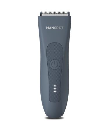 MANSPOT Electric Groin Hair Trimmer, Ball Trimmer/Shaver, Replaceable Ceramic Blade Heads, Waterproof Wet/Dry Trimmer for Men, 90 Minutes Shaving After Fully Charged Blue