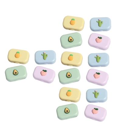 Healeved 16 pc. Colored contact lenses keeper cartoon case case mirror film cartoon lens container container for contact lenses three-dimensional glasses case accompanying box contact lens container