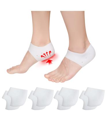 Heel Cups for Heel Pain  Heel Protectors(8PCS)  Breathable Heel Cups  Heel Cushion for Plantar Fasciitis  Tendonitis  Heel Spurs  Dry Cracked Heels  Silicone Heel Protectors for Men & Women