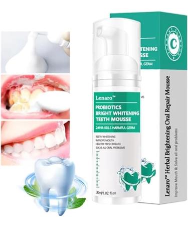 Lenaro Probiotics Teeth Whitening Mousse - Brightening Herbal Foam Toothpaste (2PCs) | International Shipping - Buy Online on GoSupps.com