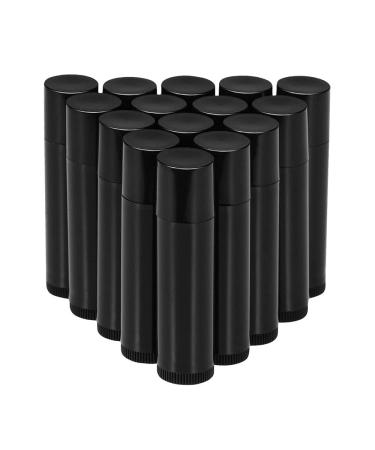 ImiroTree 25 pieces DIY Lip Bala tube lip gloss tubes black empty plastic refillable lip balm storage container for DIY homemade lip balm round tube 5 ml