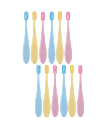 Minkissy 12-part set toothbrush for children maternity toothbrush toothbrushes for children tongue toothbrush soft bristles tongue scraps handle family pack travel