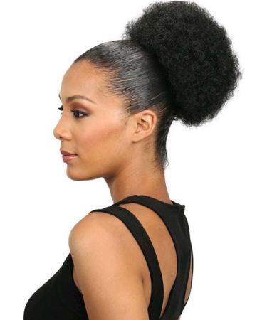 8 Inch Black Big Afro Puff Drawstring Ponytail Hair Extension - Short Curly Hair Bun Pony Puff for Women Girls - Buy Online on GoSupps.com