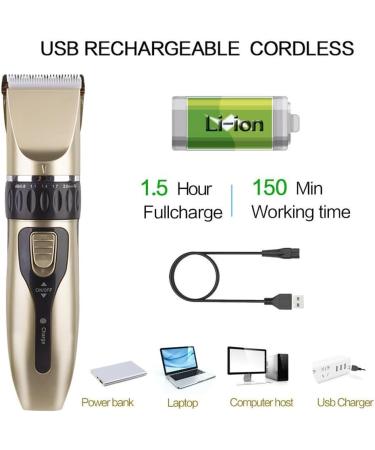 Professional USB Rechargeable Hair Clipper | Cordless Adjustable Hair Trimmer & Shaver | International Shipping Available - Buy Online on GoSupps.com
