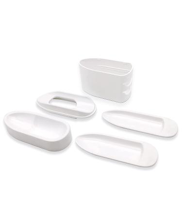 AMAZDIP 2-in-1 Dip Powder Recycling System & French Tip Smile Line Mold Tray - Nail Art Glitter Holder Saver in White - Buy Online on GoSupps.com