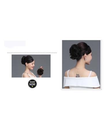 Light Brown Human Hair Scrunchie - Elastic Bun Updo Chignon Curly Accessory for Women - Buy Online on GoSupps.com