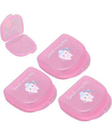 Verdant Touch Orthodontic Retainer Box - 3 Pack Dental Retainer Container for Protection | Pink Denture Case - Buy Online on GoSupps.com