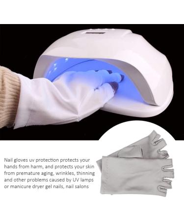Nail Dryer Anti UV Protection Gloves Led Lamp Radiation UV Shield Fingerless Gloves Nail Art Dryer Tools for Salon Home 1 Pair Black nail art gloves - Buy Online on GoSupps.com