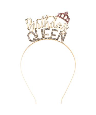 AOPRIE Birthday Crown Gold Birthday Queen Headband for Girl Birthday Tiara for Women Princess Crown Rhinestone Happy Birthday Hair Accessories - Buy Online on GoSupps.com