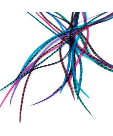 7 XXL Long 11-13 Inch Real Feather Hair Extensions + Rings & Loop (Berry) - Buy Online on GoSupps.com