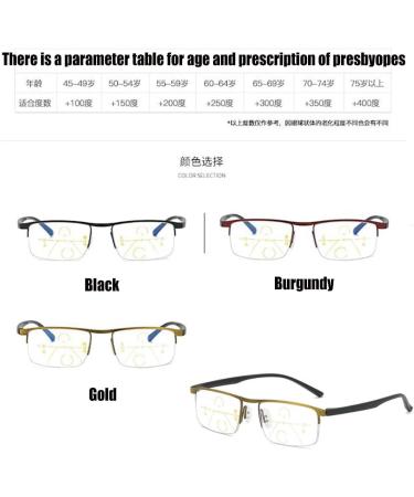 Mjmluck Blue Light Filter Smart Zoom Glasses for Men - Progressive Anti-Automatic Focus Adjustment & Glasses Box - Black 350 - Buy Online on GoSupps.com