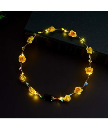 Women Girls LED Light Up Flower Crown Floral Wreath Glowing Headband Garland Bohemian Wedding Party Bridal Headwear PL - Buy Online on GoSupps.com