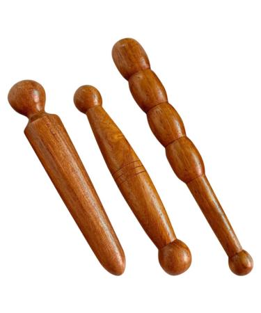 Sherchpry 3st foot massager acupressure massage device Massage sticks made of wood reflex zone massage tools Massage devices made of wood Thai massage red pear body shape acupuncture point dot
