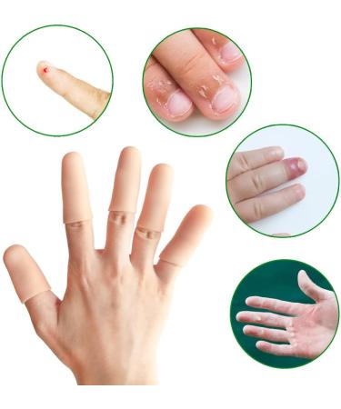 14 PCS Silicone Finger Cots for Trigger Finger, Hand Eczema, Arthritis - Soft Gel Finger Protectors - Reusable Finger Caps - Beige - Buy Online on GoSupps.com