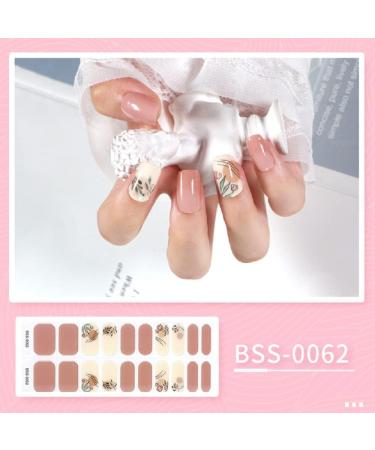 NCTCITY Gel Nail Polish Strips Stickers 20 Full Wraps Semi-Cured Nail Art Sticker Waterproof Self-Adhesive Gel Stickers Decals with Nail File for Cute Women Girls (Ivory Peach) Bss-0062 - Buy Online on GoSupps.com