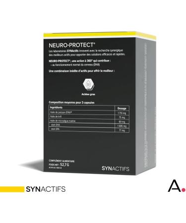 ARAGAN - Synactives - NeuroProtect - Cerebral Function Food Supplement - Fish Oil and Krill Oil - Rich in Omega 3-60 capsules - 1 to 2 months taken - Made in France - Buy Online on GoSupps.com