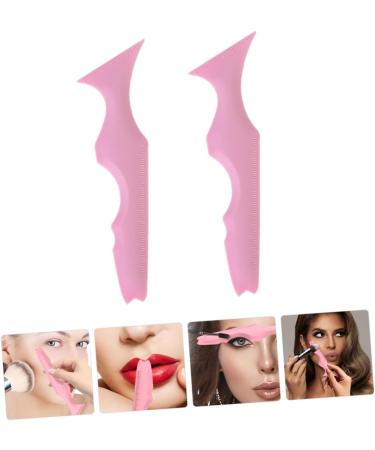 Housoutil 2pcs Silicone Beauty Ruler Silicone Molds Eyebrow Template Angled Eyebrow Stencils Eyebrow Trimming 15X4.15CM Pink-1 - Buy Online on GoSupps.com