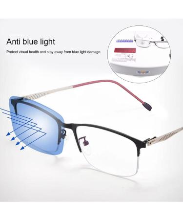 Devirld Photochromic Progressive Multifocus Sunglasses - UV400 Anti-Blue Light Spring Hinges Half Frame - Unisex Sun Readers (2.5x) - Buy Online on GoSupps.com