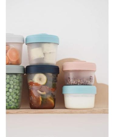 Beaba 12 Storage Pots & 2 Silicone Spoons Set Eucalyptus 100% Airtight | Interlocking Stackable | Freezable | Breast Milk | 2x90ml +4x150ml +6x250ml - Buy Online on GoSupps.com