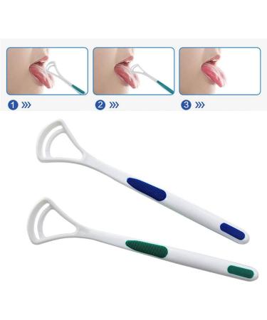 Qingshangmmm Tongue Cleaner Scraper - 2 Pack for Fresh Breath & Oral Health | Removes Bacteria - 18cm for Adults & Children - Buy Online on GoSupps.com
