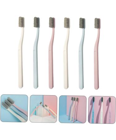 Bcoath 6-Piece Stiff Brush Set - Hard Bristles Toothbrush for Men | Effective Tooth Cleaning & Stain Removal - Buy Online on GoSupps.com