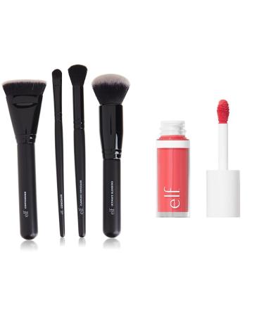 e.l.f. Complexion Perfection Brush Kit Makeup Brushes For Concealer & Foundation & Camo Liquid Blush Long-Lasting Liquid Blush For High-Pigment Colour Creates A Soft