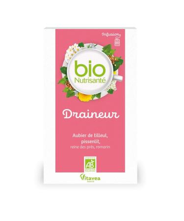 Vitavea Nutrisant Infusion Draineur Th Vert 20 Sachets Orange 20 Unit (Lot de 1)