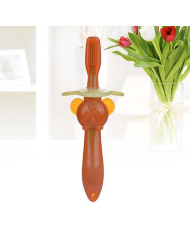 Ipetboom Silicone Baby Toothbrush - 2-in-1 Oral Care Bite Ring for Kids | Soft Bristle Training Brush in Beige - Buy Online on GoSupps.com