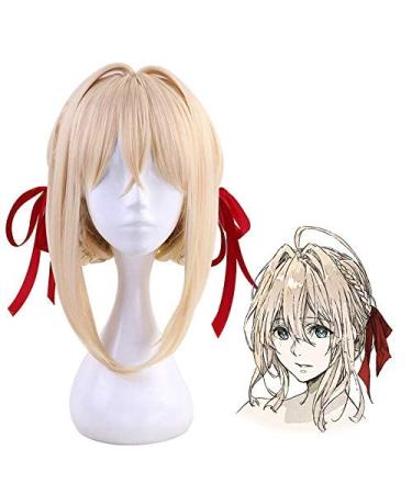 Violet Evergarden Cream Blonde Coiffure Cosplay Wig | Halloween Party Wig + Free Wig Cap - International Shipping Available - Buy Online on GoSupps.com