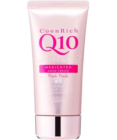 Kose Cosmeport Coen Rich Q10 Whitening Medicated Hand Cream - 80g - Peach Scent