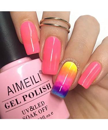 AIMEILI Neon Peachy Pink Gel Nail Polish - Hot Pink 10ml - Buy Online on GoSupps.com