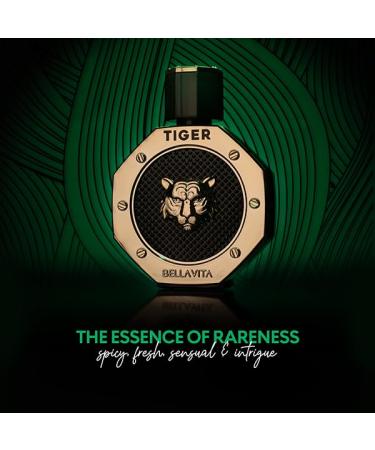 BellaVita Luxury TIGER Perfume for Men (3.38 Fl.oz) | Amber OUD Patchouli Bergamot Lavender & Agarwood | Premium Lasting Men's Fragrances | Eau de Parfum gift for Men | Woody & Smooth Mens Purfume - Buy Online on GoSupps.com