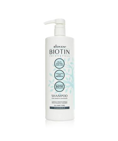 Bioken  Biotin Thick & Full Hair Growth Enhancer Shampoo - Helps Control Hair Loss  Stimulates Hair Growth & DHT Blocker  Sulfate Free  All Hair Types (32.0 oz) 32 Fl Oz (Pack of 1)