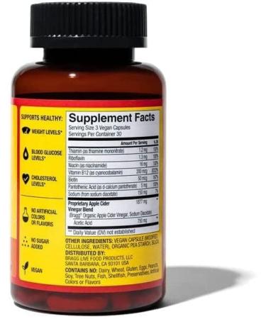 Apple Cider Vinegar Capsules with 6 B Vitamins and Ashwagandha for Daily Balance and Stress Relief - 750mg Acetic Acid - Non-GMO Vegan Gluten Free - Buy Online on GoSupps.com