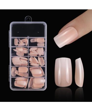 Gradient Pink Press on Nails Short Coffin Press on Nails Square Shape for Summer Style - Buy Online on GoSupps.com