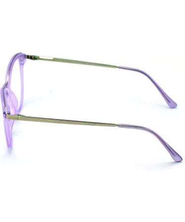 Premium Women Vintage Oval Reader Glasses - Translucent Purple Metal Temple 1.25x Reading Glasses for International Shipping - Buy Online on GoSupps.com