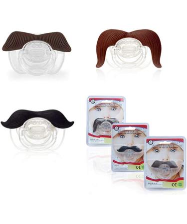 L sgos Mustache Pacifier Set | 3 BPA-Free Silicone Pacifiers for Newborns | Sweet Gentleman Gift - Buy Online on GoSupps.com