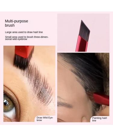Wild Eyebrow Brush Multifunction Simulated Eyebrow Hair Makeup Brush Contour Eyeshadow Concealer Square Make Up Brushes Pink - Buy Online on GoSupps.com