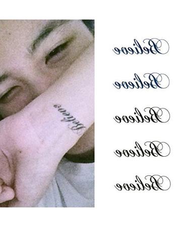 Oottati Small Cute Temporary Tattoo Words Quote Believe (Set of 2) - Buy Online on GoSupps.com