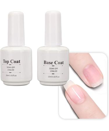 Nail Base Top Coat Set Soak Off LED Nail Lamp Gel Base Top Coat Super Bright Wear Resistant Safe UV Gel Polish Nail Art Set for Nail Salon DIY Home - Buy Online on GoSupps.com
