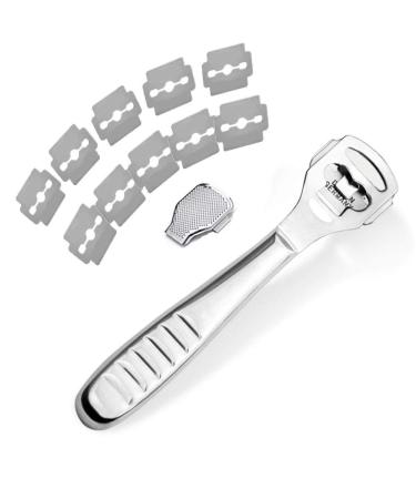 Drybely pedicure corneal remover corneal remover razor for heel hard skin and dead skin made of stainless steel with 10 blades Professional tools to maintain the feet