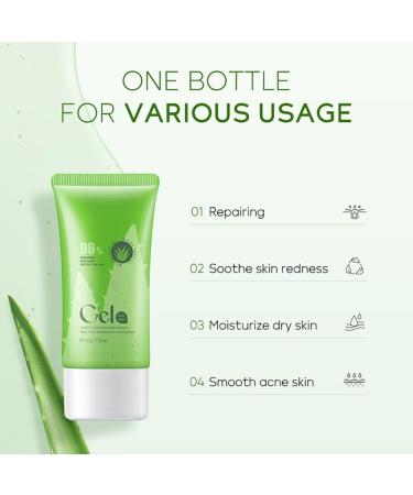 96% Aloe Vera Gel Pure Aloe Vera Gel Aloe Vera Gel For Face Organic Aloe Vera Gel Aloe Vera Face Cream for Women & Men Sunburn After Sun Soothing Cooling Moisturizing Repair - Buy Online on GoSupps.com