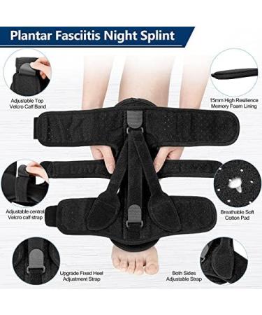 Upgrade Plantar Fasciitis Night Splint Plantar Fasciitis Relief Brace 3 Adjustable Straps Plantar Fasciitis Night Splint Relief Plantar Fasciitis Foot Drop Achilles Tendonitis Day&Night Black - Buy Online on GoSupps.com