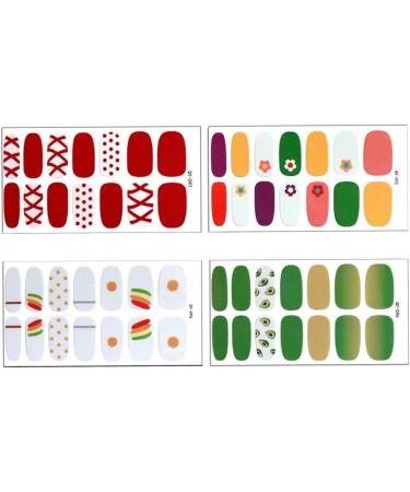 4 Sheets DIY Flower Nail Art Design Rainbow Nail Decals Nail Stickers Nail Art 3D Self-adhesive(Type 1) - Buy Online on GoSupps.com